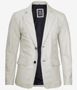 Mens Two Button White Leather Blazer