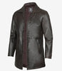 Mens Tall Vintage Dark Brown Leather Coat