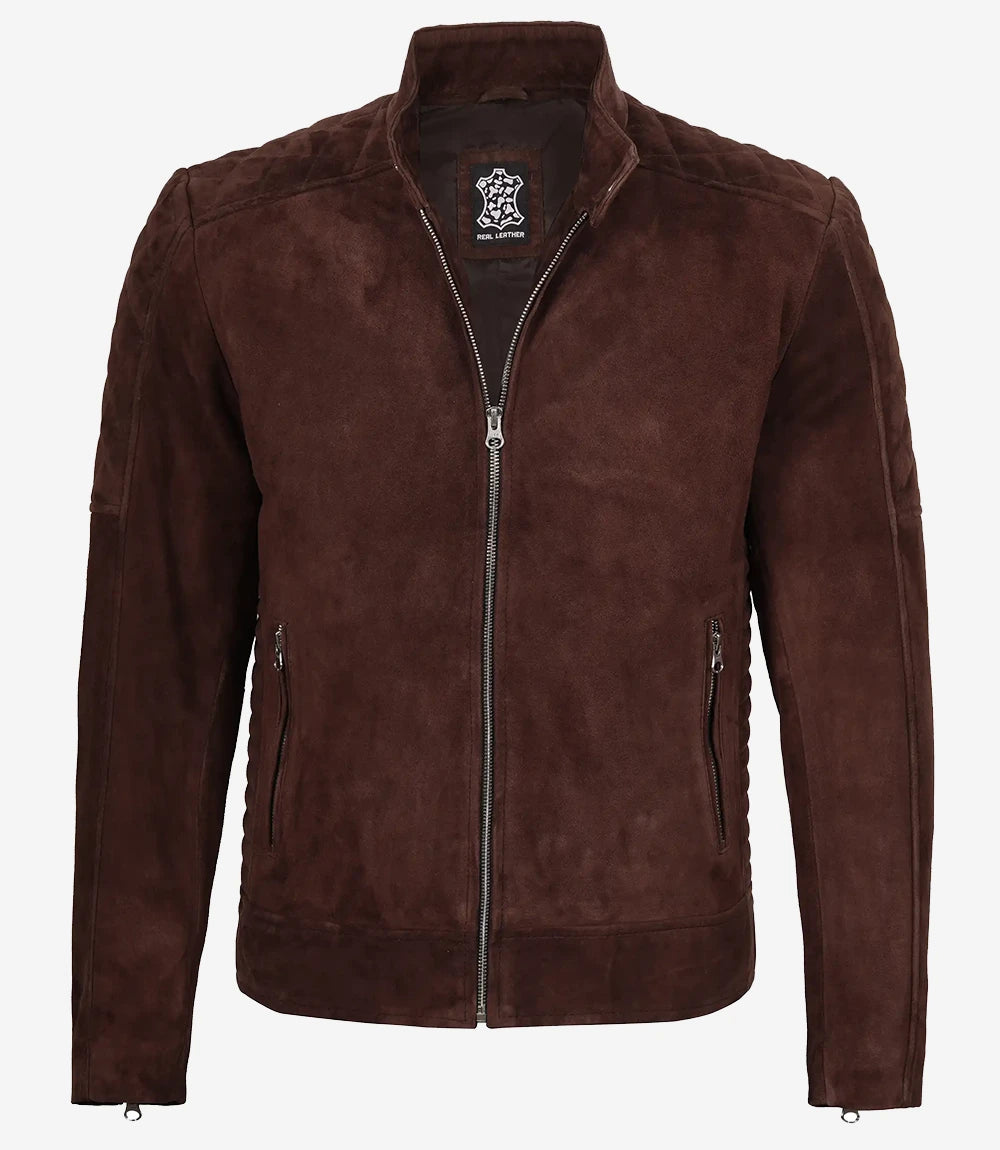 Men's Top Notch Dark Brown Suede Jacket