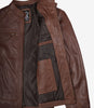 Men's Cognac Brown Quilted Biker Leather Jacket
