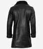 Men's Black 3/4 Length Shearling Leather Coat