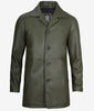 Mens Military Green Leather Car Coat