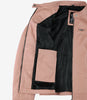 Womens Biker Racer Light Pink Leather Jacket