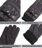 Mens Dark Brown Quilted Leather Gloves