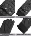 Mens Black Quilted Leather Gloves