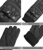 Mens Black Quilted Leather Gloves