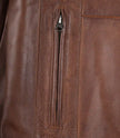Mens Brown Leather Car Coat