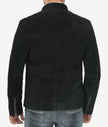 Mens Real Suede Leather Black Biker Jacket