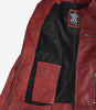 Womens Real Leather Red Cafe Racer Jacket