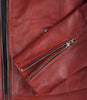 Womens Real Leather Red Cafe Racer Jacket