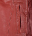 Womens Real Leather Red Coat
