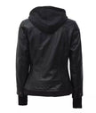 Womens Black Bomber Jacket With Hood