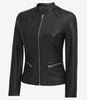 Womens Tall Black Slim Fit Leather Jacket