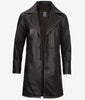Mens Real Leather Rub Off Brown Car Coat