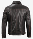 Mens Dark Brown Leather Trucker Jacket