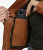 Womens Tall Biker Tan Leather Jacket