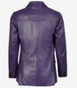 Womens Two Button Purple Leather Blazer