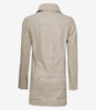 Womens Real Leather Beige Car Coat