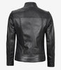 California Womens Black Leather Stand Up Collar Jacket