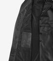 Womens 3 4 Length Black Wide Collar Leather Coat