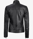 Womens Leather Black Cafe Racer Jacket