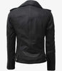 Womens Asymmetrical Leather Black Biker Jacket