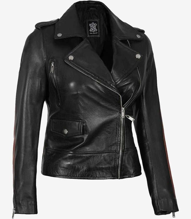 Amber Womens Black Moto Jacket