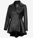 Womens Black Peplum Leather Jacket