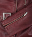 Womens Leather Burgundy Biker Jacket