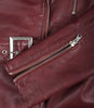 Womens Leather Burgundy Biker Jacket