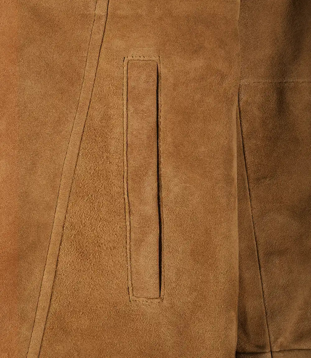 Light Brown Womens Suede Coat