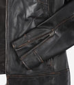 Womens Ruboff Brown Distressed Biker Leather Jacket