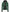 Womens Green Bomber Leather Jacket with Removable Hood