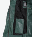Womens Real Leather Green Biker Jacket