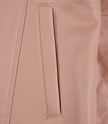 Womens Real Leather Pink Car Coat
