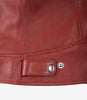 Womens Real Leather Red Moto Jacket
