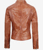 Womens Brown Cafe Racer Leather Jacket