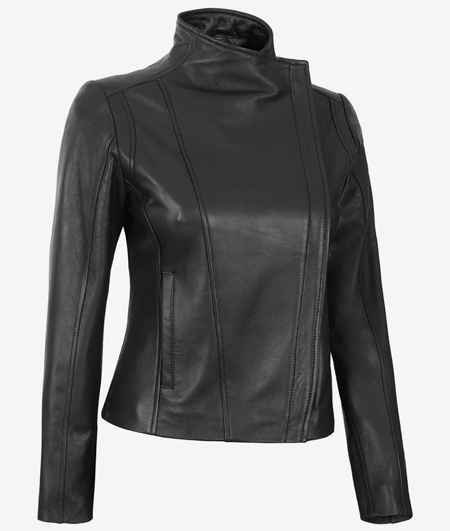 Womens Black Genuine Lambskin Leather Jacket