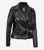 Womens Black Asymmetrical Moto Leather Jacket