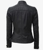 Womens Tall Black Leather Motorcycle Jacket