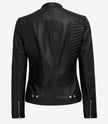 Womens Tall Black Slim Fit Leather Jacket