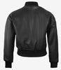 Womens Drop Shoulder Black Bomber Leather Jacket
