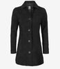 Womens Black Suede Button Down Coat