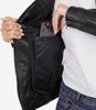 Womens Tall Black Leather Cafe Racer Jacket