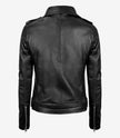 Womens Black Asymmetrical Moto Leather Jacket