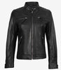 Womens Black Real Leather Motorcycle Jacket