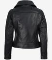 Womens Black Leather Biker Jacket