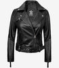 Connecticut Womens Black Leather Motorcycle Jacket