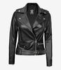 Womens Black Asymmetrical Moto Leather Jacket