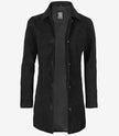 Womens Black Suede Button Down Coat